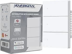 Interruptor Safira Zigbee Full Switch 3 Botões Branco
