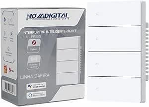 Interruptor Safira Zigbee Full Switch 4 Botões Branco