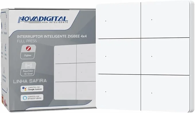 Interruptor Safira Zigbee Full Switch 6 Botões Branco