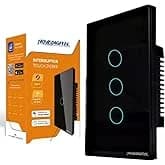 Interruptor Touch Zigbee Preto 3 Botões