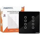 Interruptor Touch Zigbee Preto 8 Botões