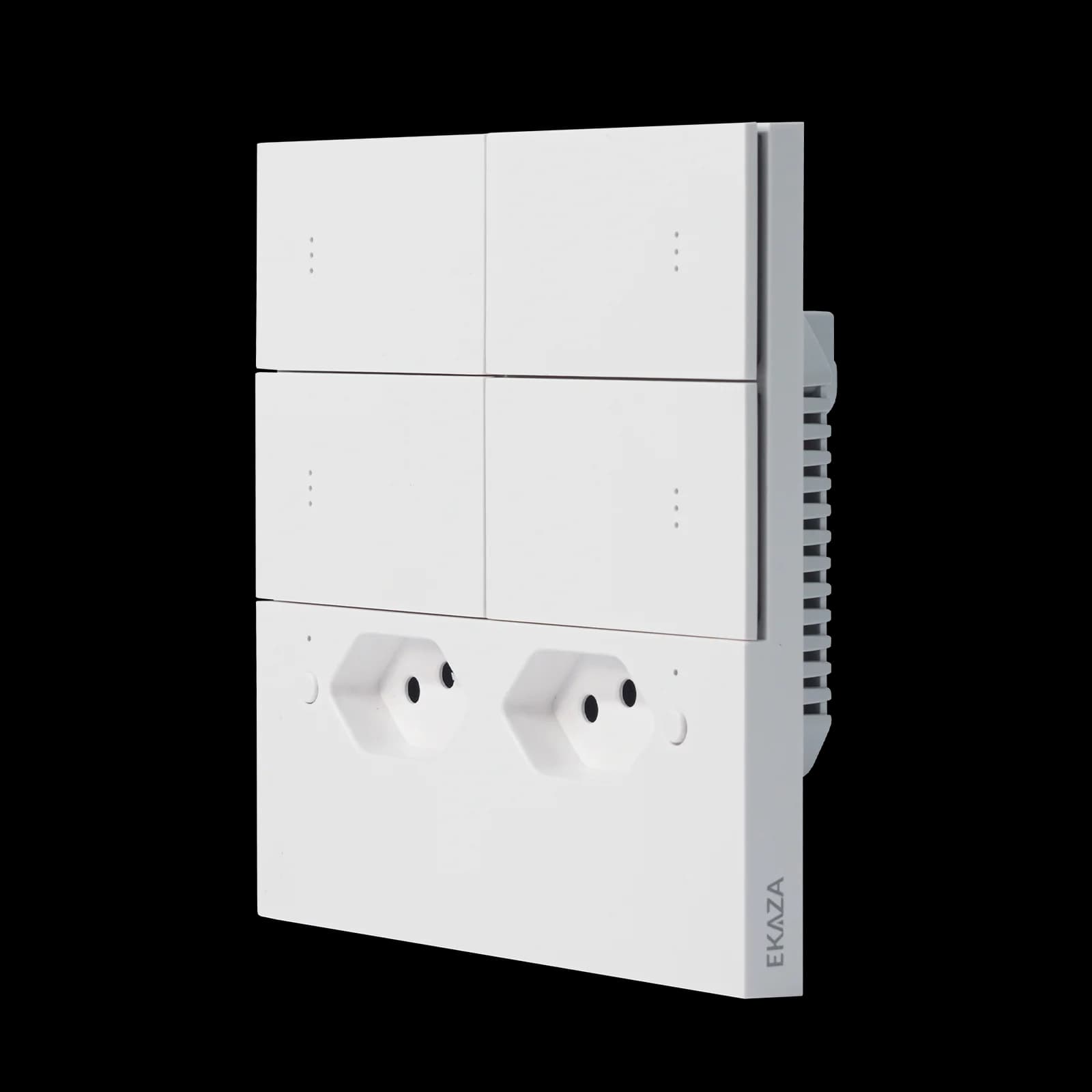 Interruptor Inteligente EKAZA Mercúrio Lite 4x4 4 Botões com 2 Tomadas 10A Branco Zigbee 3.0