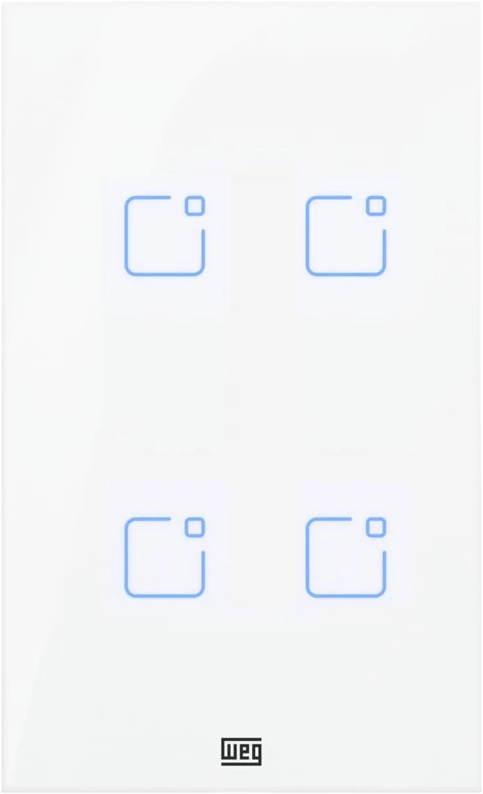 Interruptor Touch WEG Home Zigbee 4 Teclas Branco 4x2