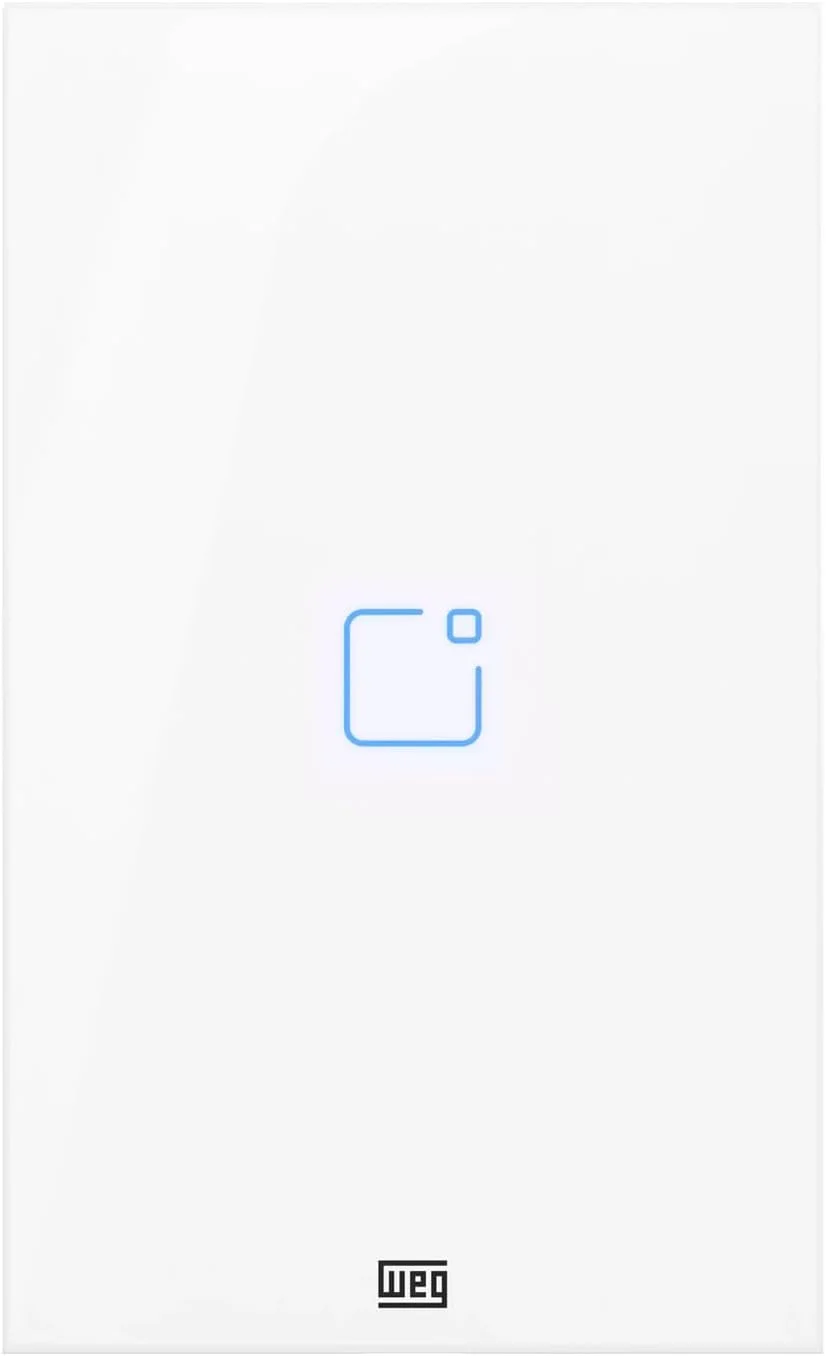 Interruptor Touch WEG Home Wi‑Fi + RF 1 Tecla Branco 4x2