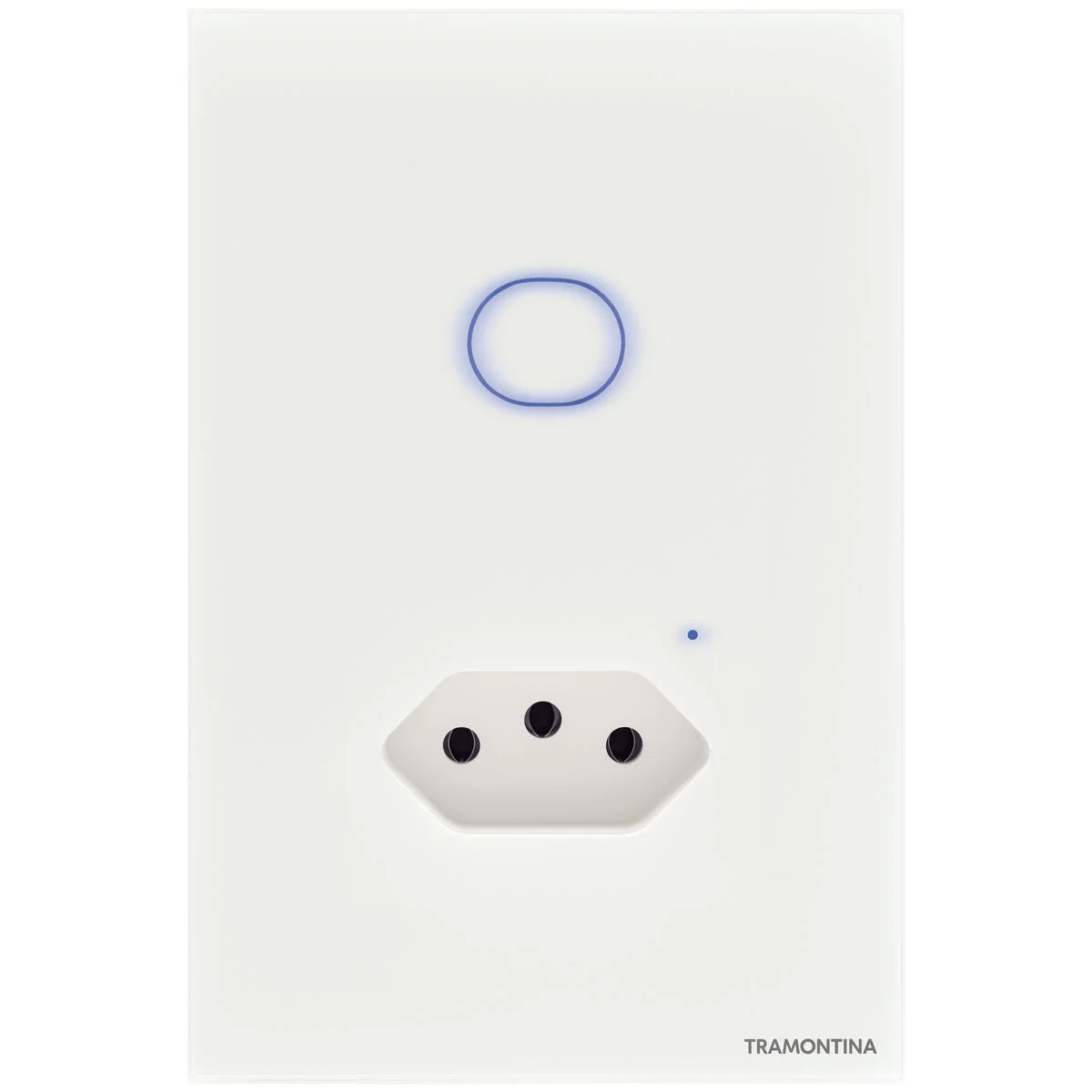 Interruptor Onne Smart Tramontina Branco com 1 Tecla e 1 Tomada 10A