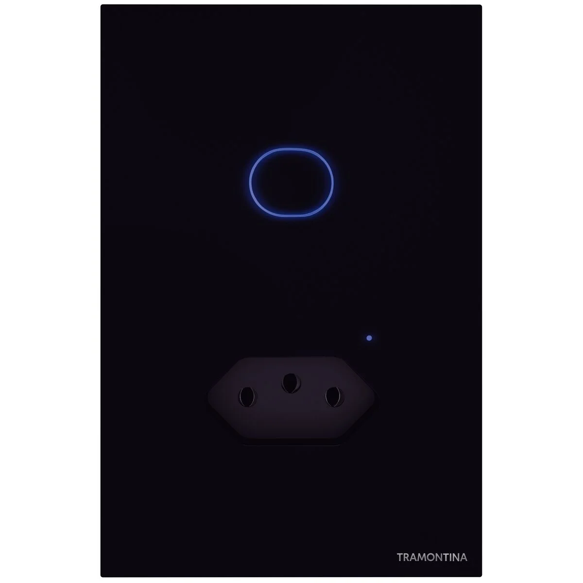 Interruptor Onne Touch Smart Tramontina Preto com 1 Tecla e 1 Tomada 10A