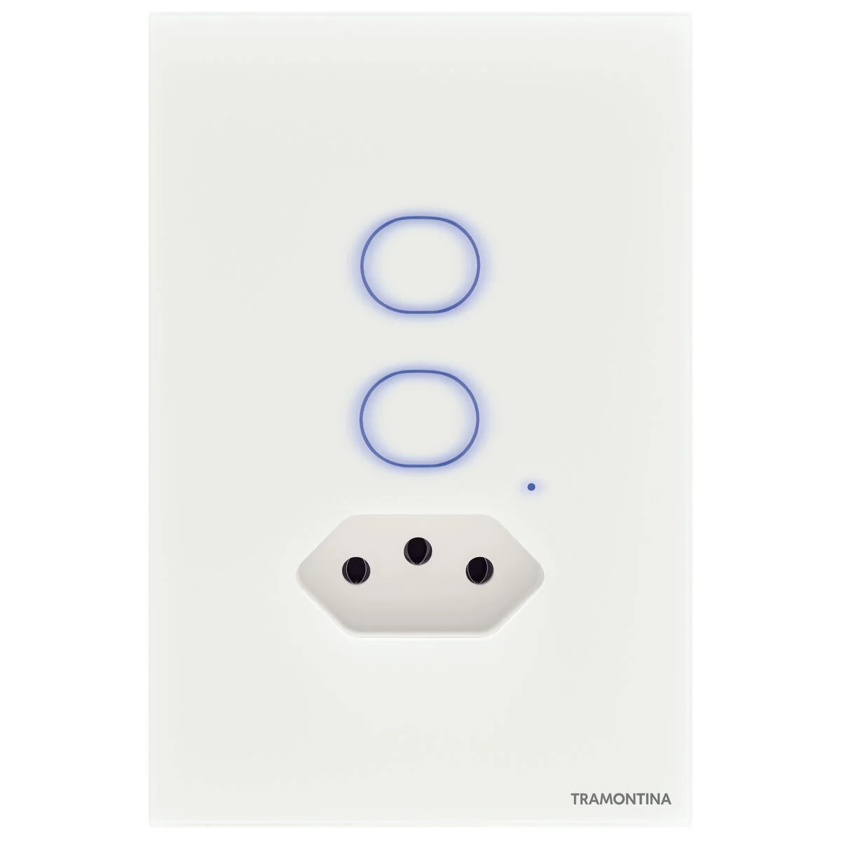 Interruptor Onne Smart Tramontina Branco com 2 Teclas e 1 Tomada 10A