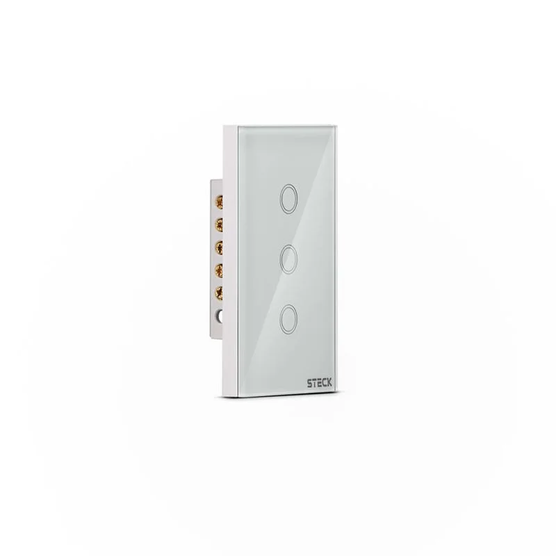 Interruptor Inteligente Steck Smarteck Touch Wi-Fi 4x2", 3 Módulos, Bivolt, Branco SMCI3BS1