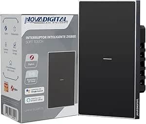 Interruptor Inteligente Zigbee Quartzo Soft Touch 1 Botão Preto