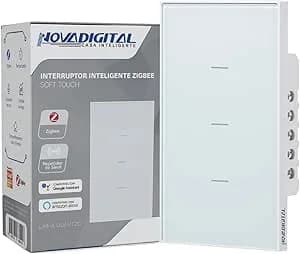 Interruptor Inteligente Zigbee Quartzo Soft Touch 3 Botões Branco