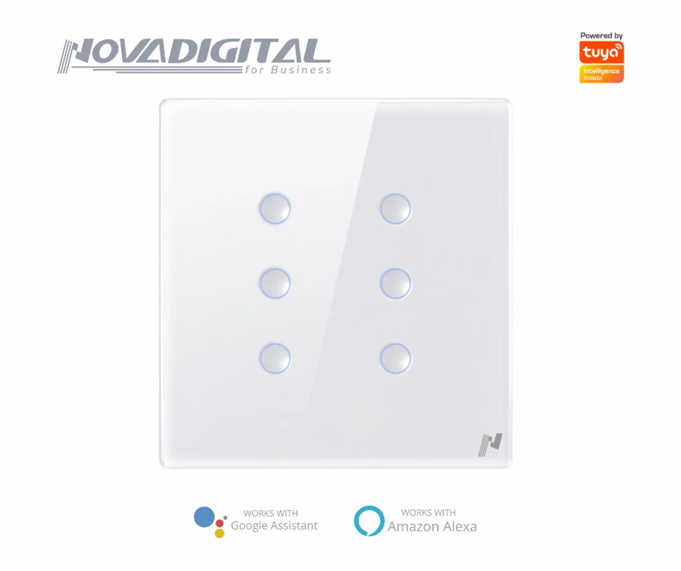 Interruptor Touch Alto Relevo Zigbee Branco 6 Botões 4x4