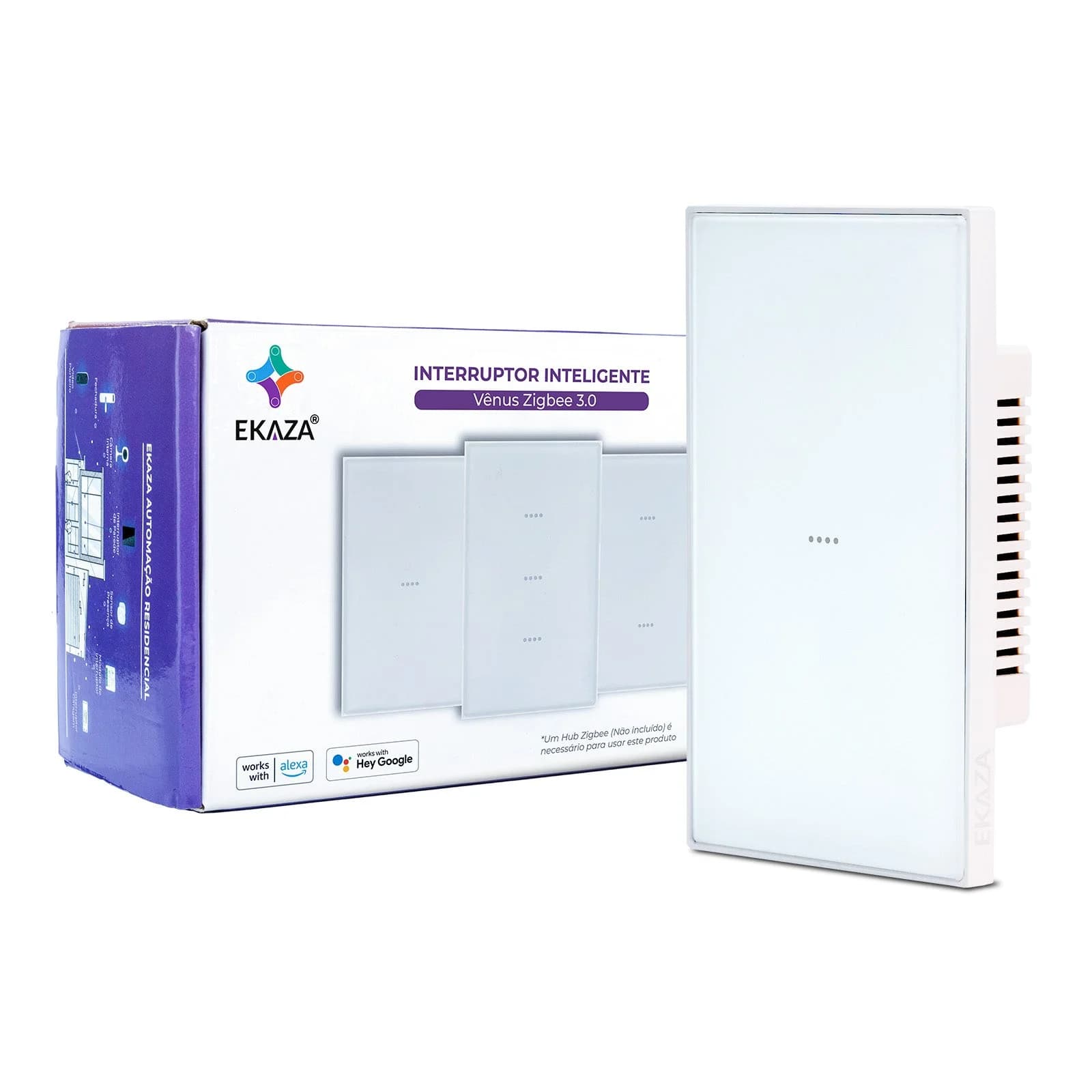 Interruptor Inteligente Ekaza Vênus 4x2 Zigbee 3.0 1 Tecla Branco