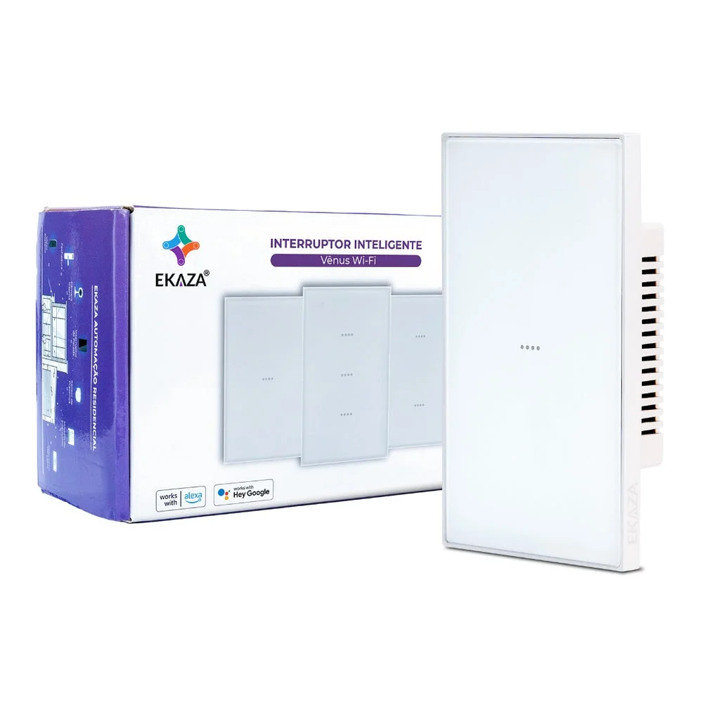Interruptor Inteligente Ekaza Vênus 4x2 Wi-Fi + BLE 1 Tecla Branco