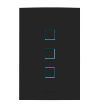 Interruptor Inteligente Wi-Fi Touch Alumbra Vivax 3 Módulos 4x2 Preto Ébano