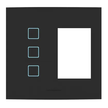 Interruptor Inteligente Wi-Fi Touch Alumbra Vivax 3 Módulos + 3 Postos 4x4 Preto Ébano