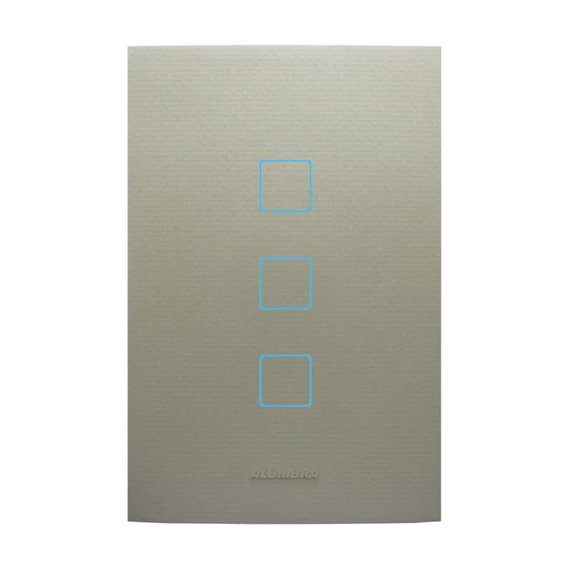 Interruptor Inteligente Wi-Fi Touch Alumbra Vivax 3 Módulos 4x2 Champagne