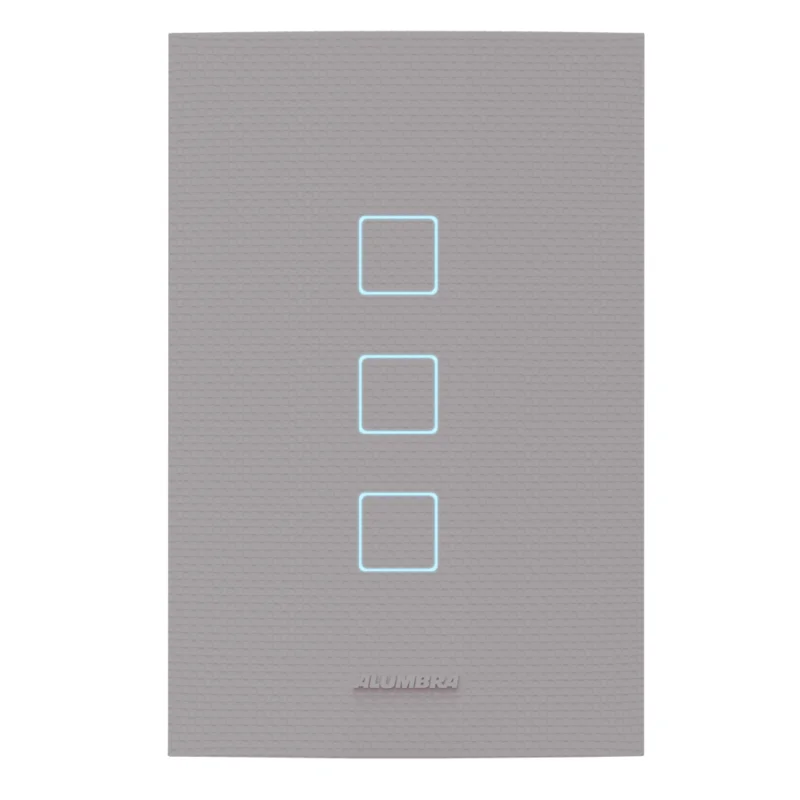 Interruptor Inteligente Wi-Fi Touch Alumbra Vivax 3 Módulos 4x2 Titanium