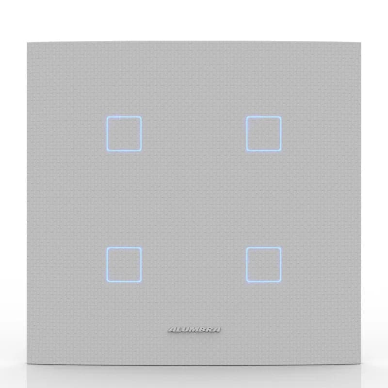 Interruptor Inteligente Wi-Fi Touch Alumbra Vivax 4 Módulos 4x4 Titanium