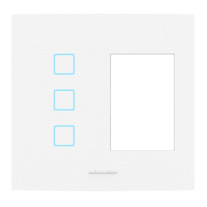Interruptor Inteligente Wi-Fi Touch Alumbra Vivax 3 Módulos + 3 Postos 4x4 Branco